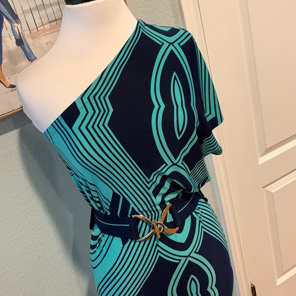 Marisa Kenson Collection One Shoulder Bodycon Midi Dress • Maybelinn • Sz XS NEW - Picture 3 of 15